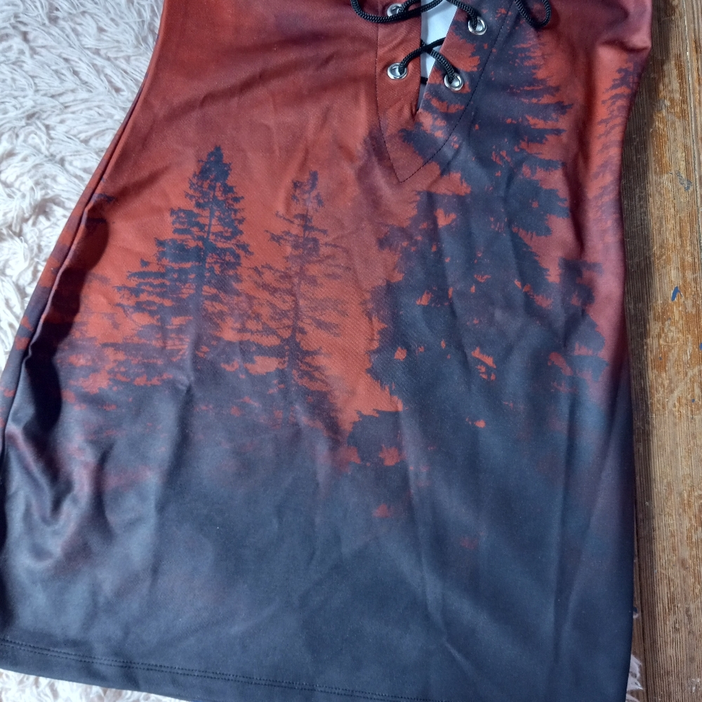 Dolls Kill Widow gothic bodycon laceup mini dress! Natures terror - Picture 10 of 13